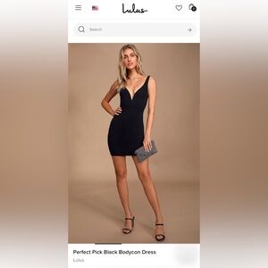 NWT Lulu’s Perfect Pick Black Bodycon Dress size Large